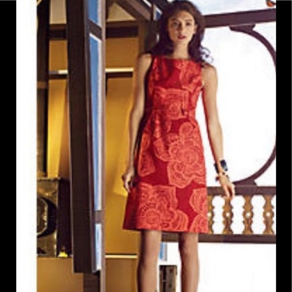 EUC Anthropologie Tabitha Romany Red Floral Dress 12